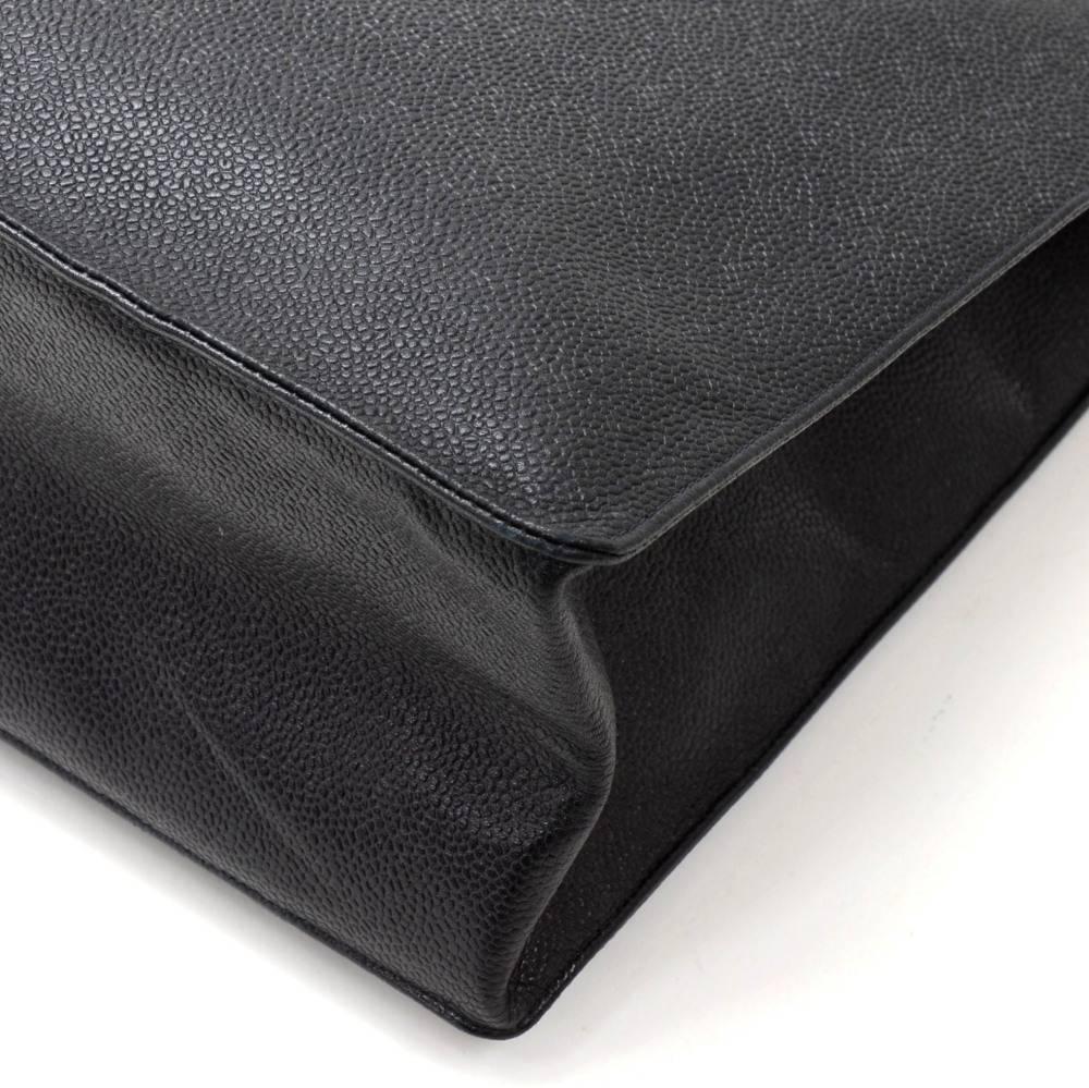 Chanel Jumbo XL Black Caviar Leather Shoulder Shopping Tote Bag 3