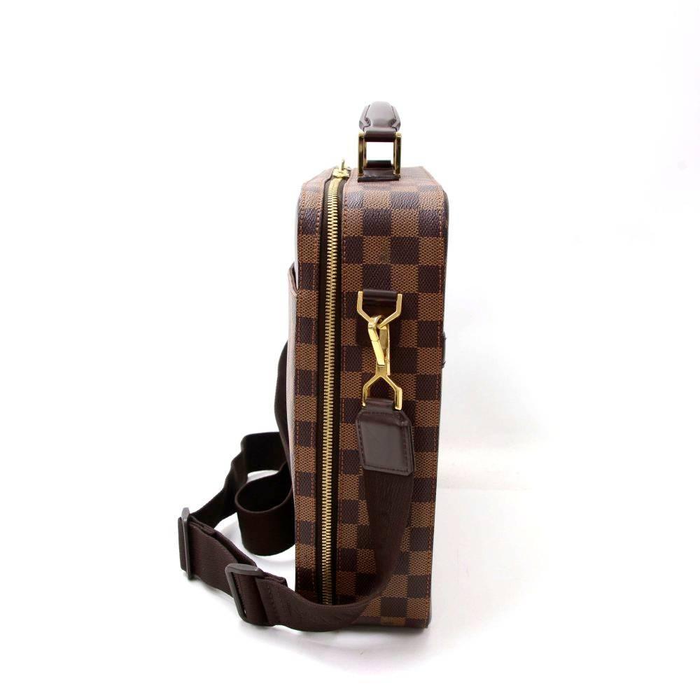 Black Louis Vuitton Porte Ordinateur Sabana Ebene Damier Briefcase Bag + Strap