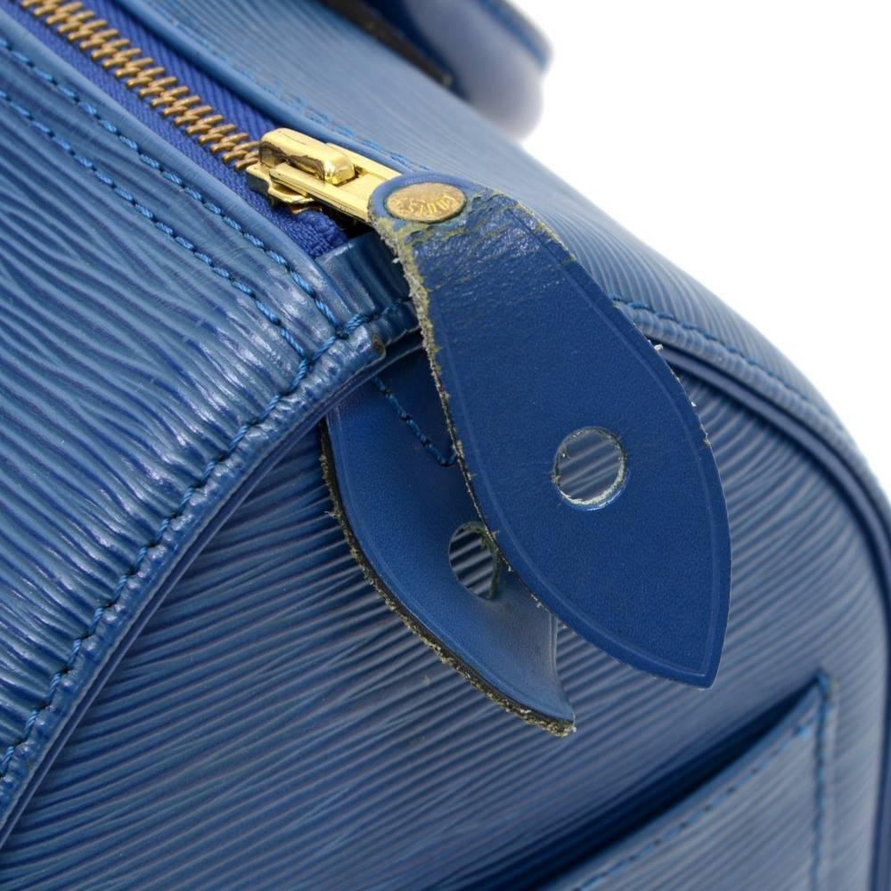 Vintage Louis Vuitton Speedy 25 Blue Epi Leather City Hand Bag For Sale 1