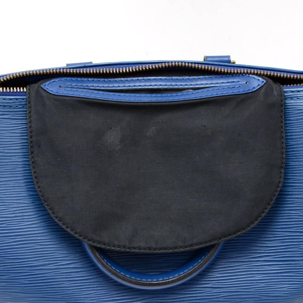 Vintage Louis Vuitton Speedy 25 Blue Epi Leather City Hand Bag For Sale 4