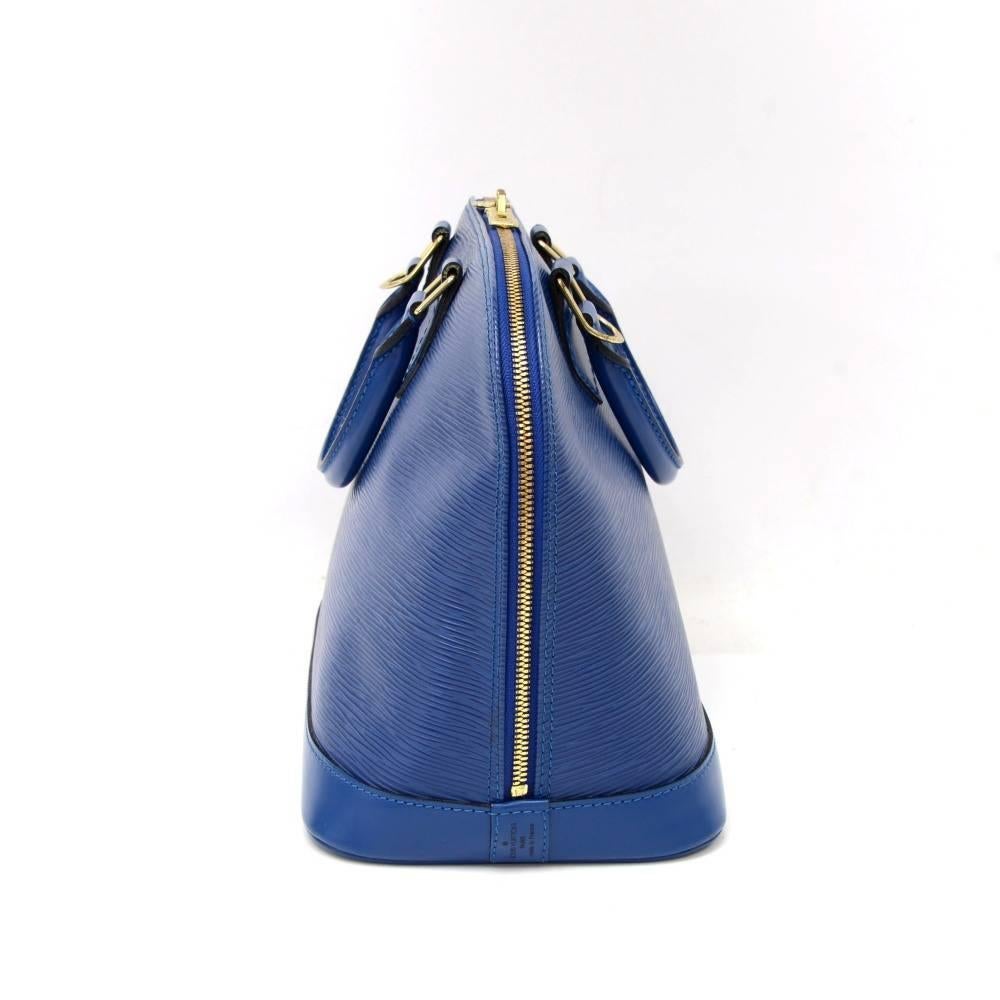 Louis Vuitton Alma Blue Epi Leather Hand Bag In Good Condition In Fukuoka, Kyushu