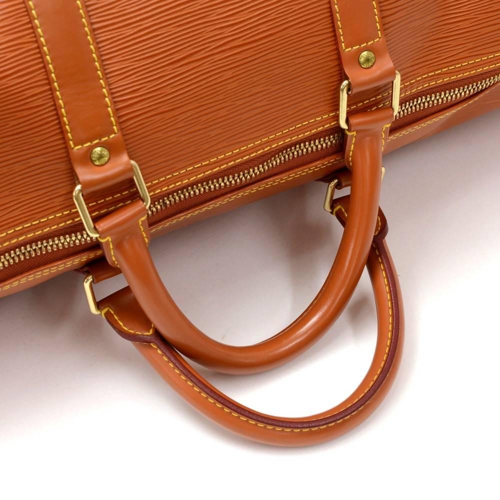 Louis Vuitton Keepall 50 Brown Cipango Gold Epi Leather Travel Bag 1