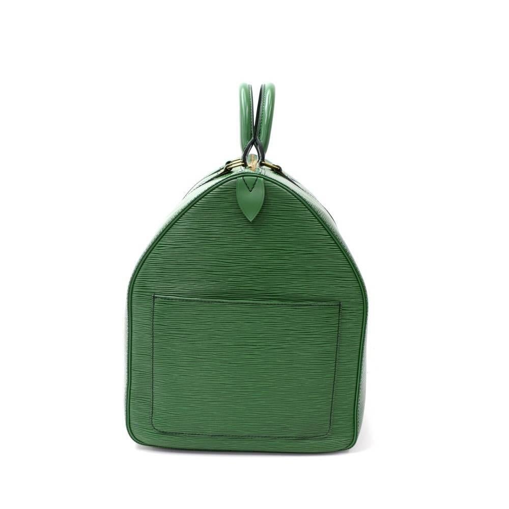 Gray Vintage Louis Vuitton Keepall 55 Green Epi Leather Duffle Travel Bag