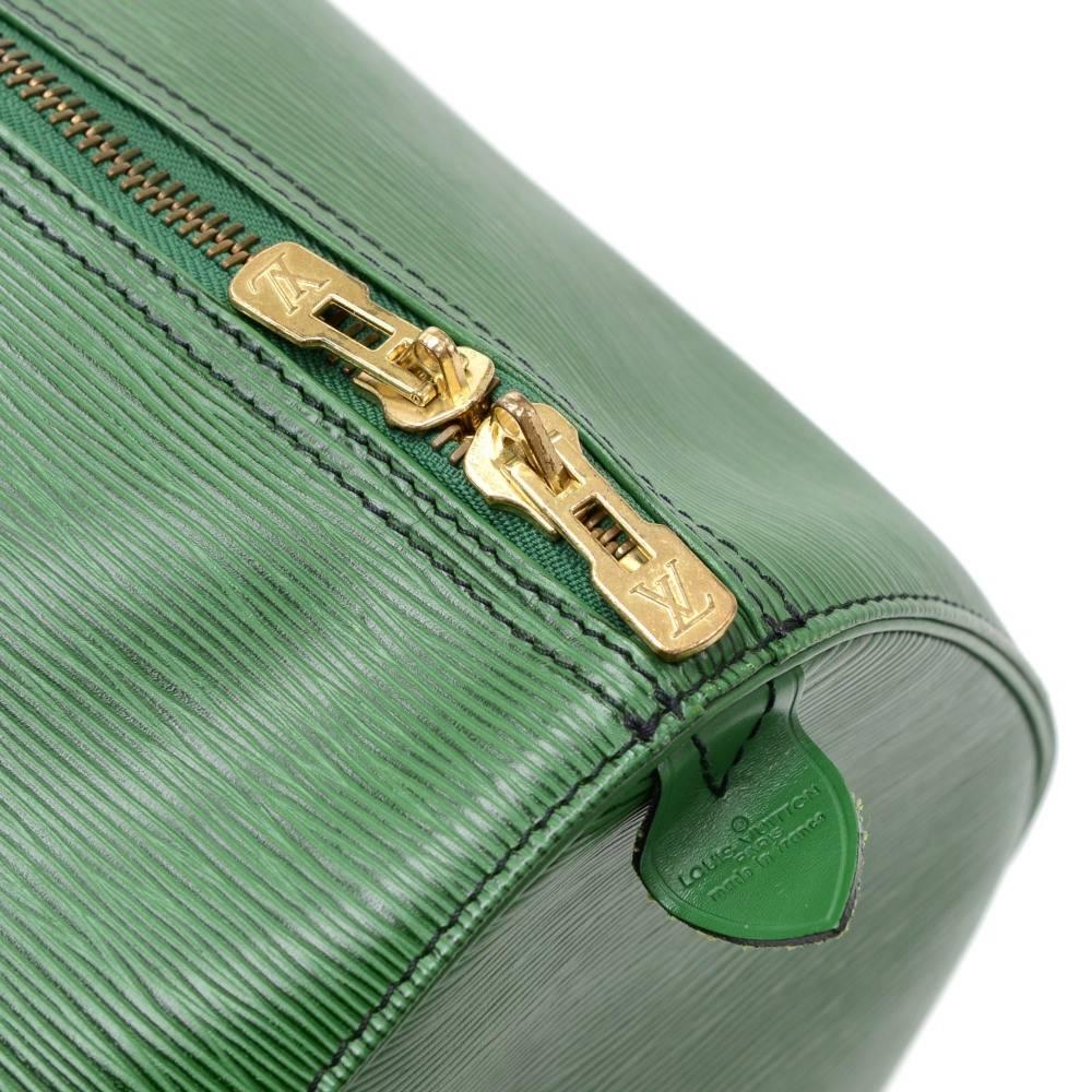 Vintage Louis Vuitton Keepall 55 Green Epi Leather Duffle Travel Bag 1