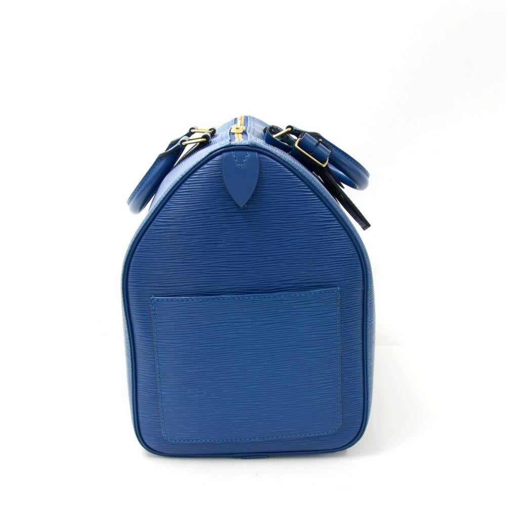 Women's or Men's Vintage Louis Vuitton Keepall 45 Blue Epi Leather Duffle Travel Bag