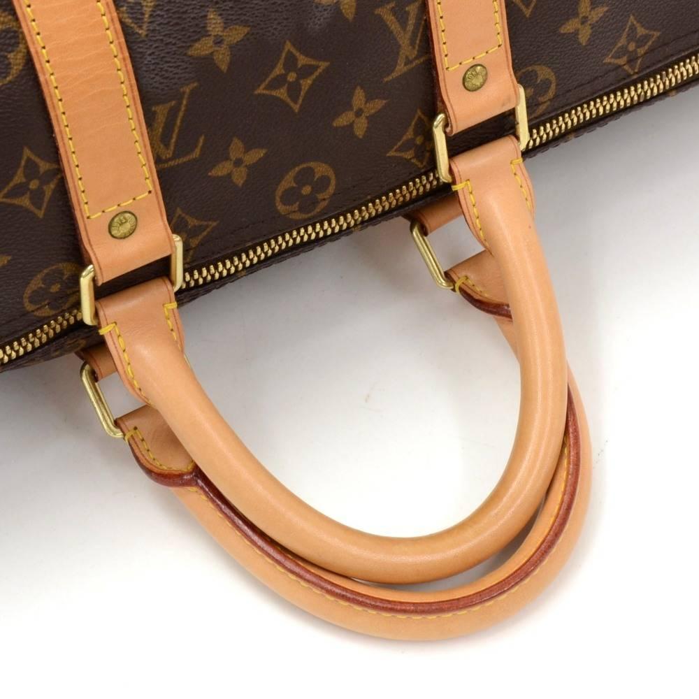 Louis Vuitton Keepall 45 Bandouliere Monogram Canvas Duffle Travel Bag + Strap 1
