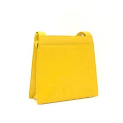 Chanel Yellow Lambskin Leather Hand Bag