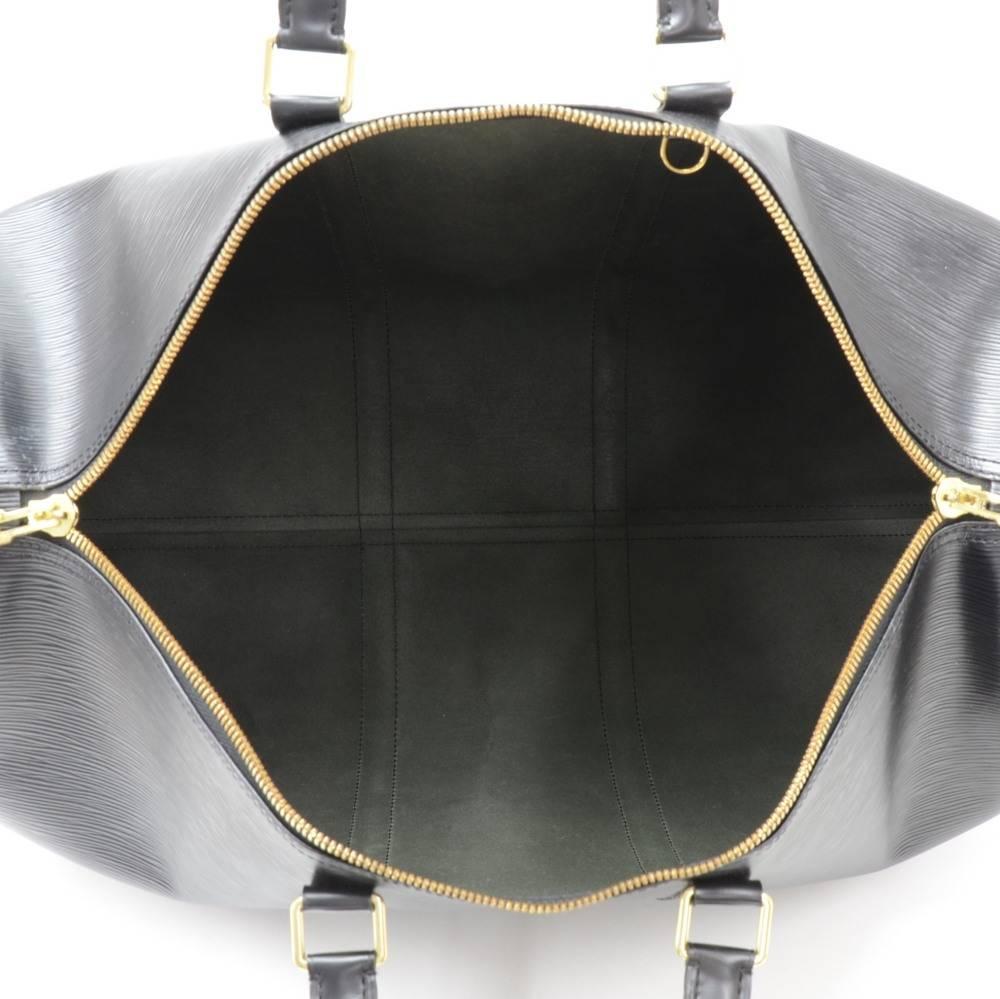 Louis Vuitton Keepall 50 Black Epi Leather Travel Bag 6
