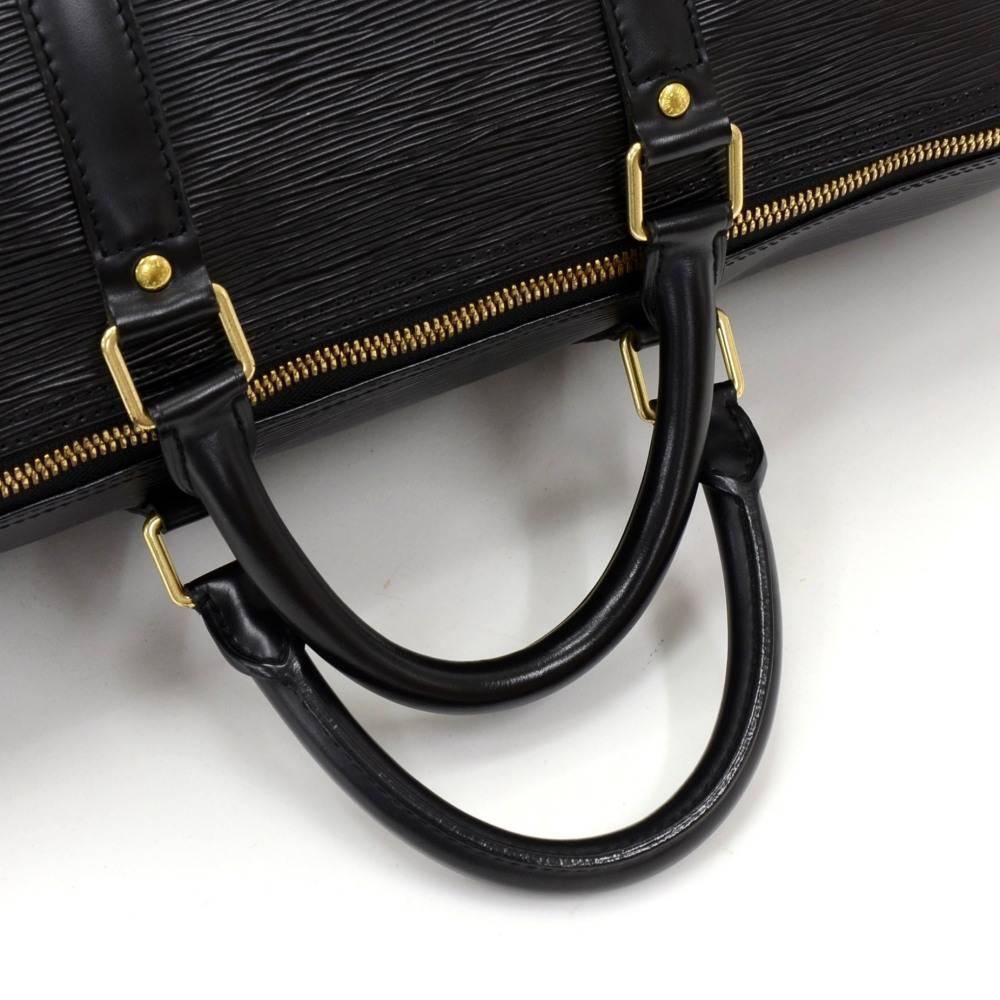 Louis Vuitton Keepall 50 Black Epi Leather Travel Bag 3