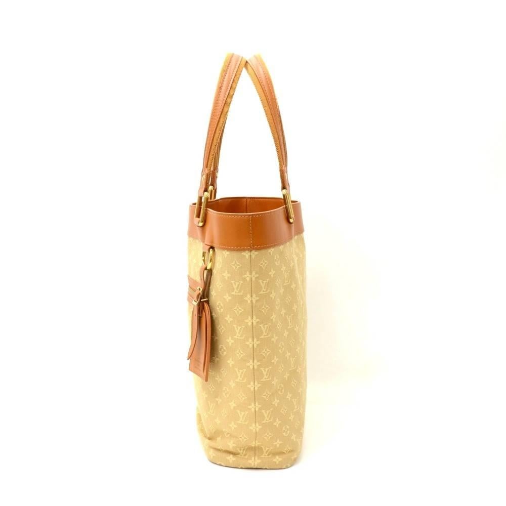 Louis Vuitton Lucille GM Beige Mini Monogram Canvas Hand Bag In Good Condition In Fukuoka, Kyushu