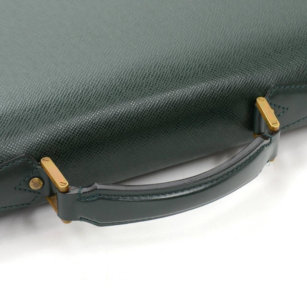 Men's Louis Vuitton Tashkent Green Taiga Leather Briefcases