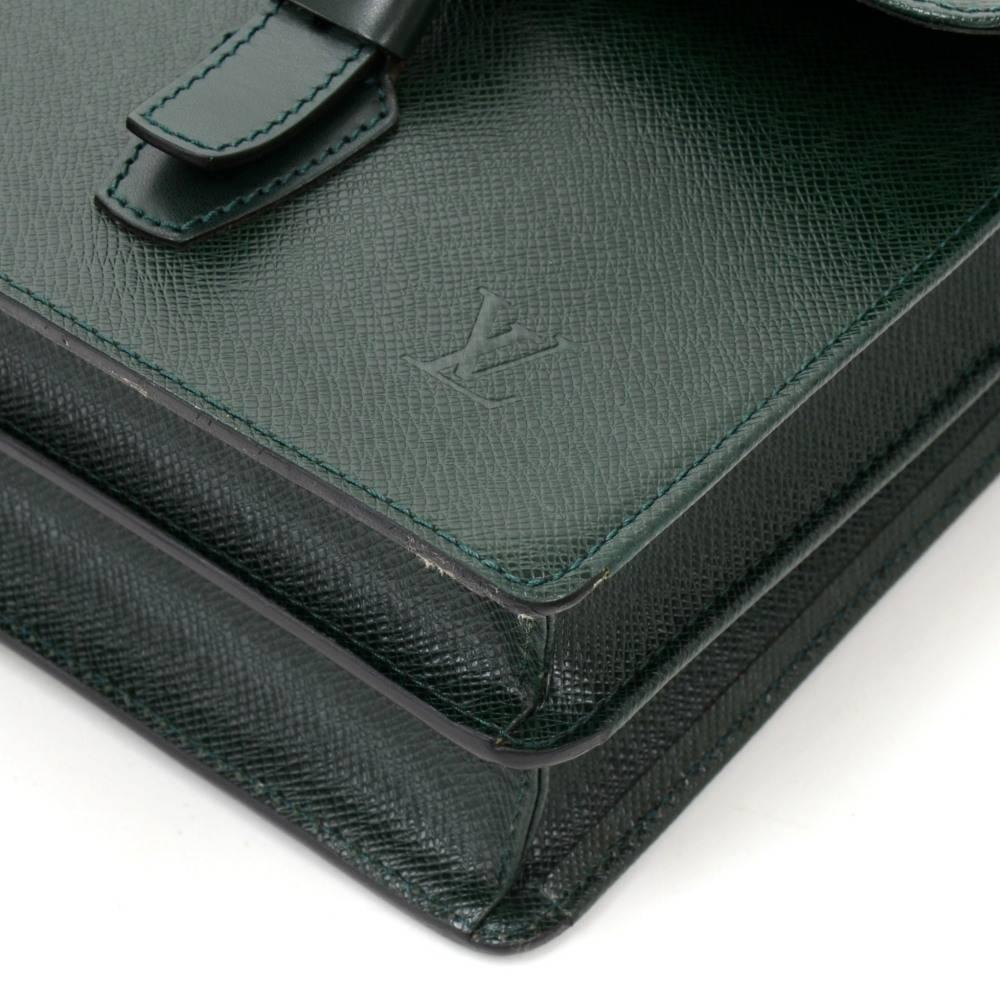 Louis Vuitton Tashkent Green Taiga Leather Briefcases 1