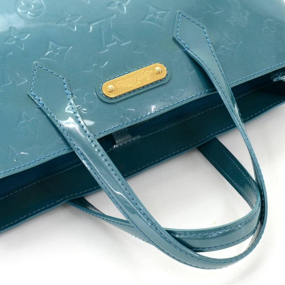 Louis Vuitton Willshire PM Blue Galactic Vernis Leather Hand Bag For Sale 2