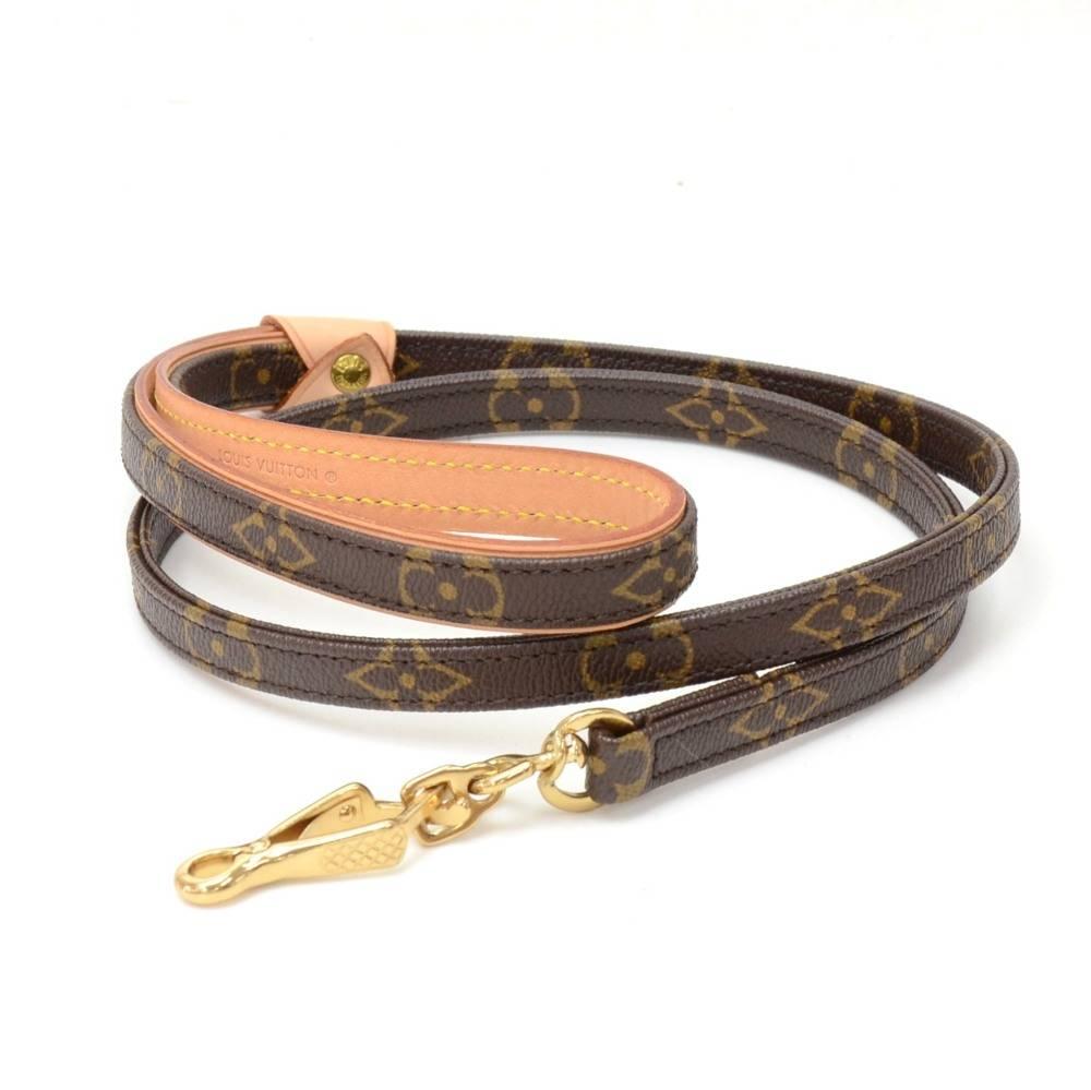 Brown Louis Vuitton Laisse MM + Collier Baxter PM Monogram Canvas Dog Leash