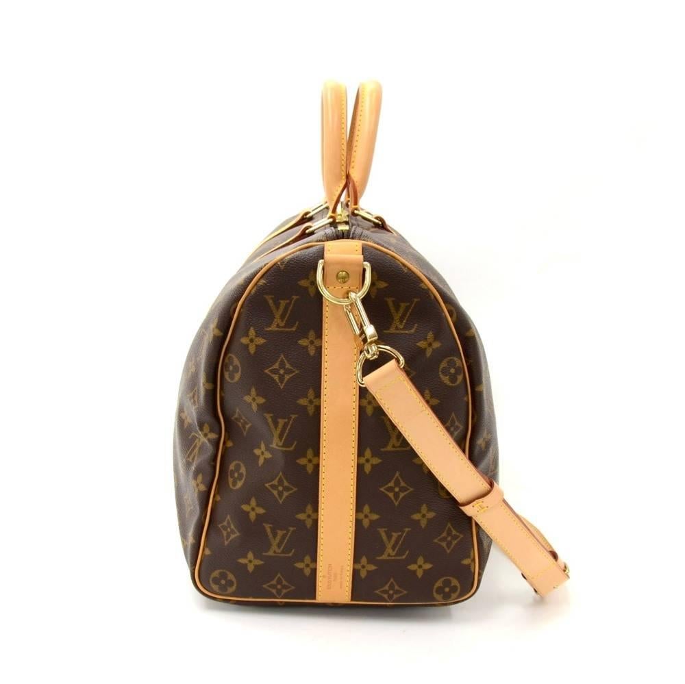 Louis Vuitton Keepall 45 Bandouliere Monogram Canvas Duffle Travel Bag + Strap In Excellent Condition In Fukuoka, Kyushu
