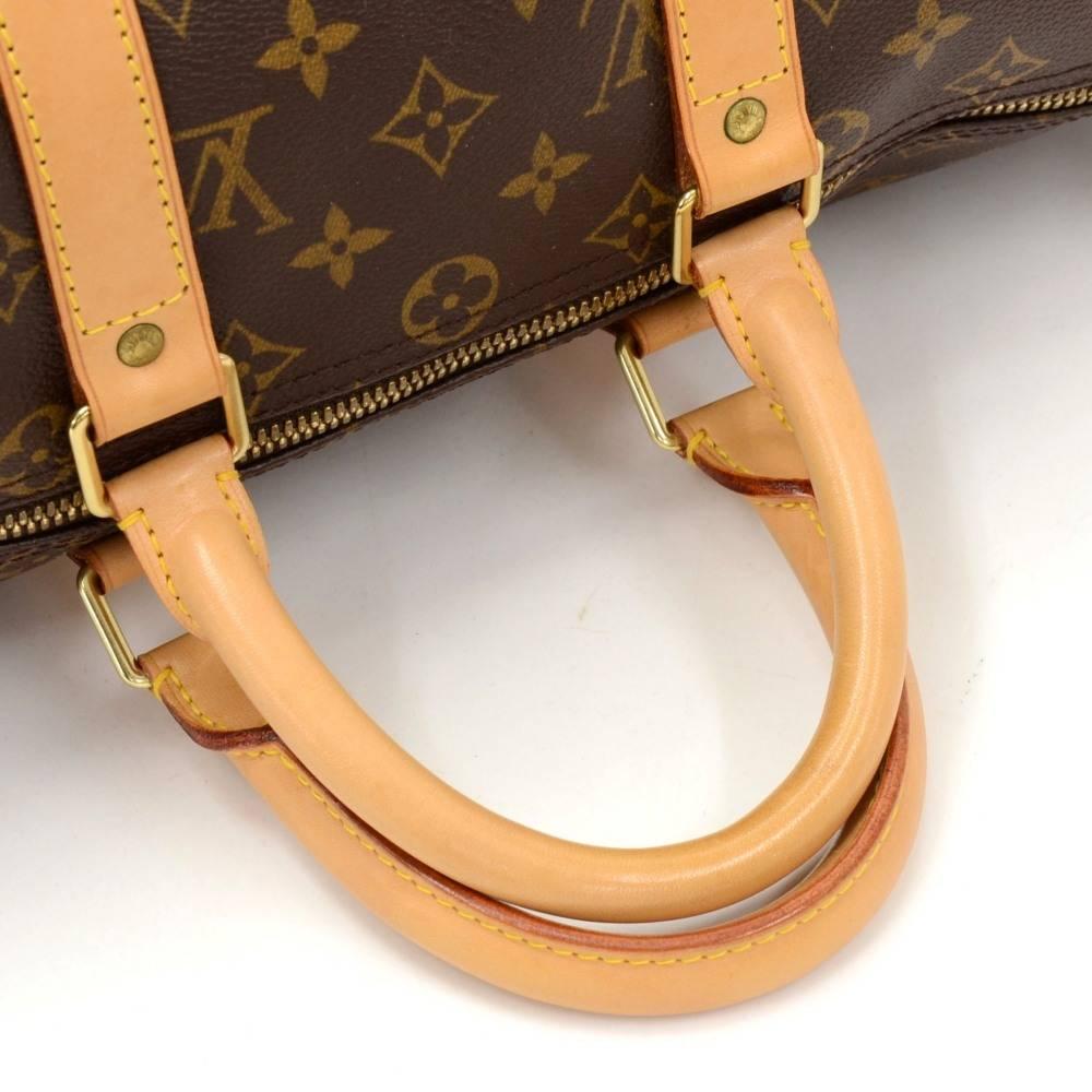 Louis Vuitton Keepall 45 Bandouliere Monogram Canvas Duffle Travel Bag + Strap 2
