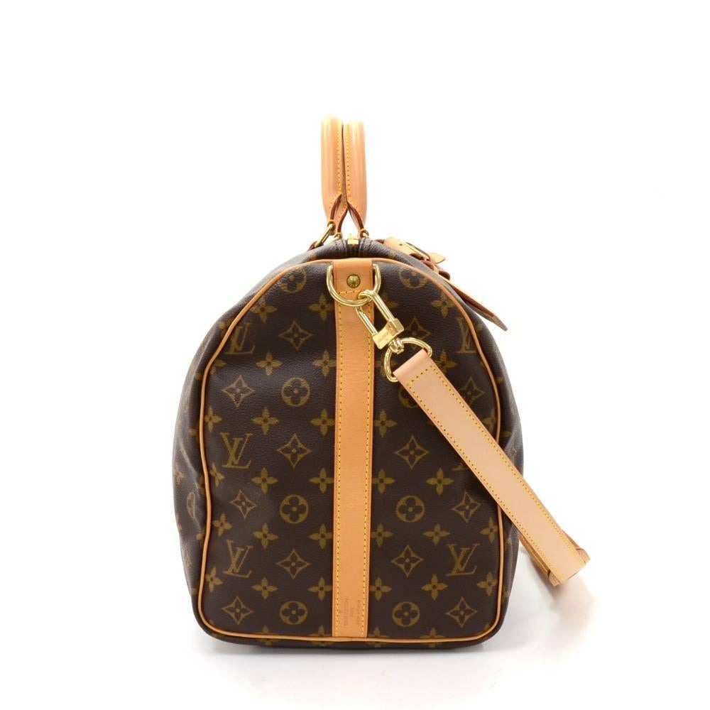 Louis Vuitton Keepall 50 Bandouliere Monogram Canvas Duffel Travel Bag + Strap In Excellent Condition In Fukuoka, Kyushu