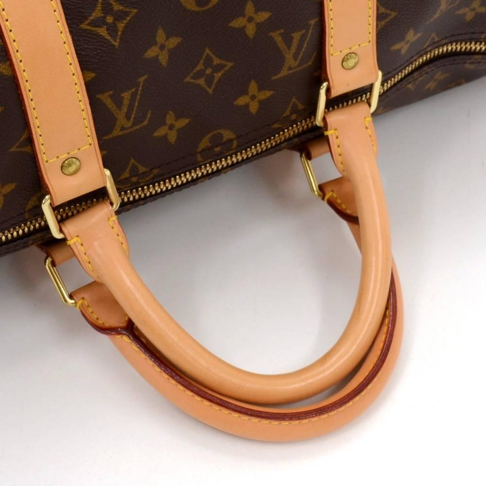 Louis Vuitton Keepall 50 Bandouliere Monogram Canvas Duffel Travel Bag + Strap 1