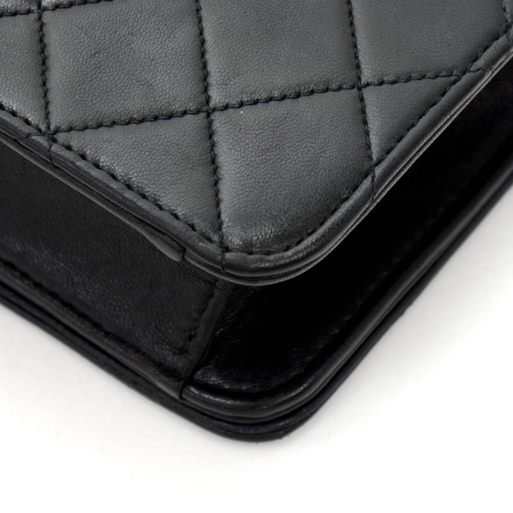 Chanel Black Quilted Leather Shoulder Flap Mini Bag Ex 3