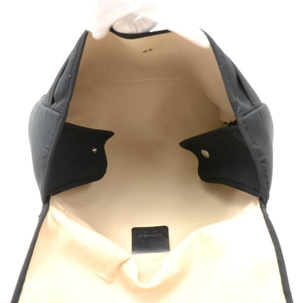 Chanel Black Cotton x Leather 2 in 1 Shoulder Backpack Bag 6