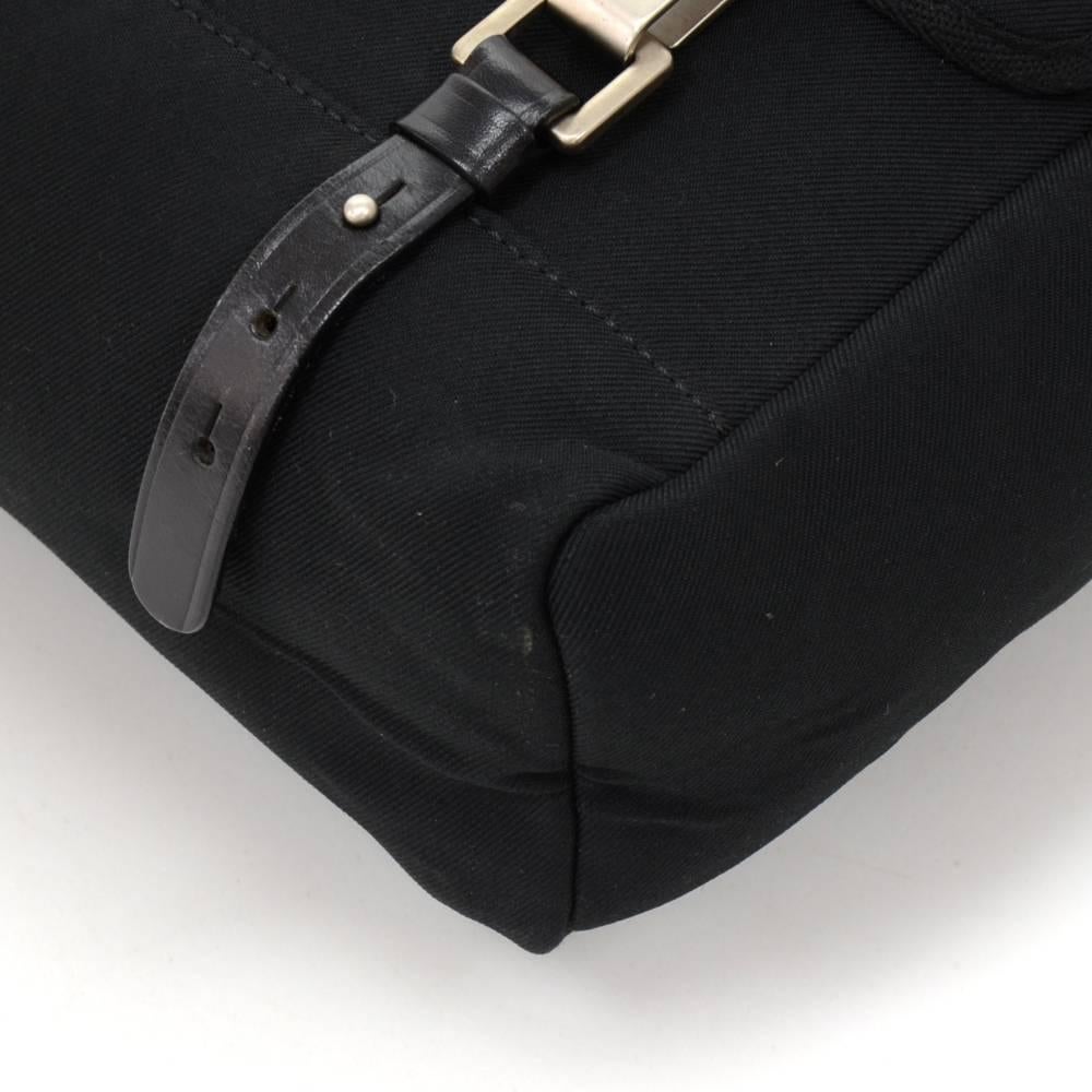 Chanel Black Cotton x Leather 2 in 1 Shoulder Backpack Bag 3