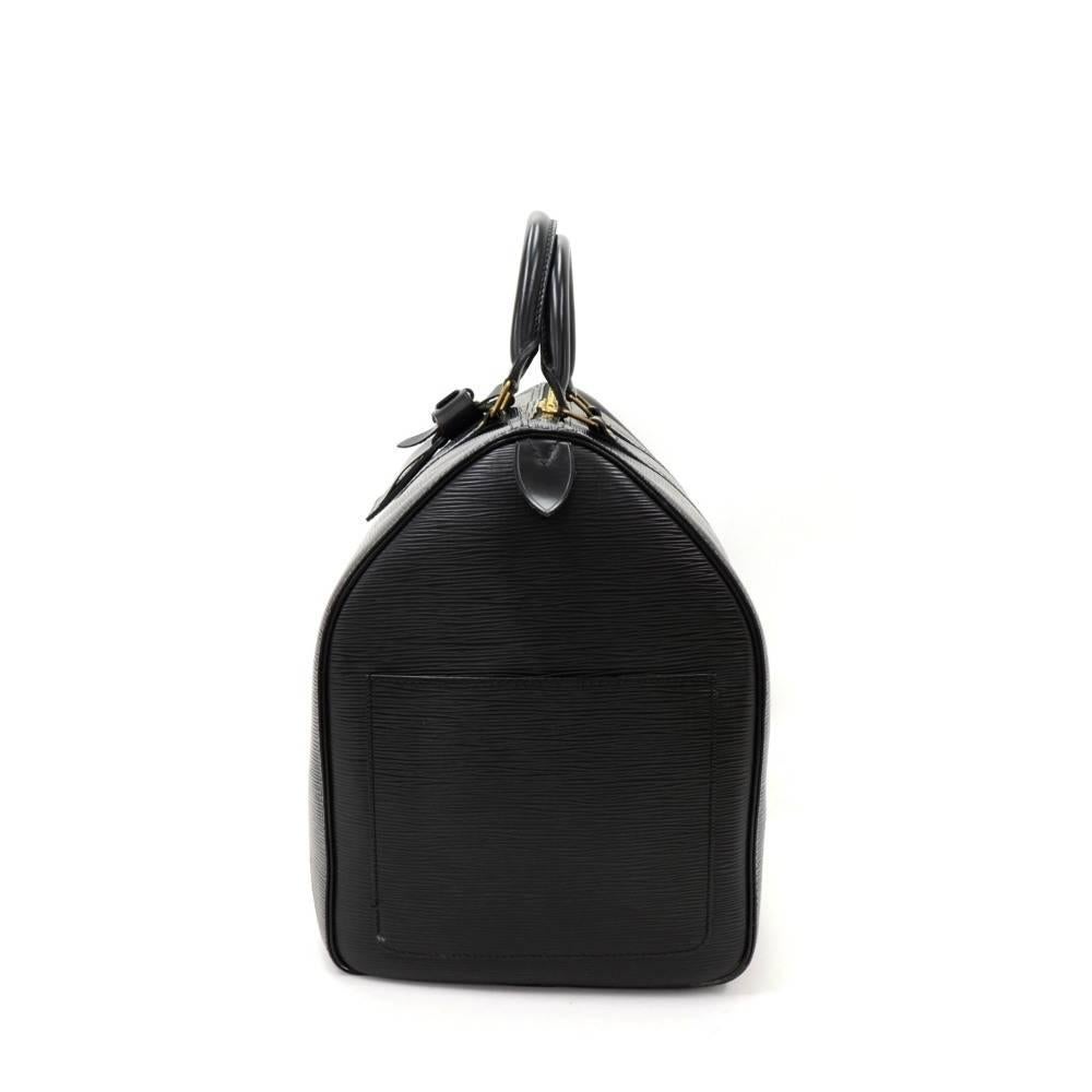 Vintage Louis Vuitton Keepall 50 Black Epi Leather Travel Bag In Good Condition In Fukuoka, Kyushu