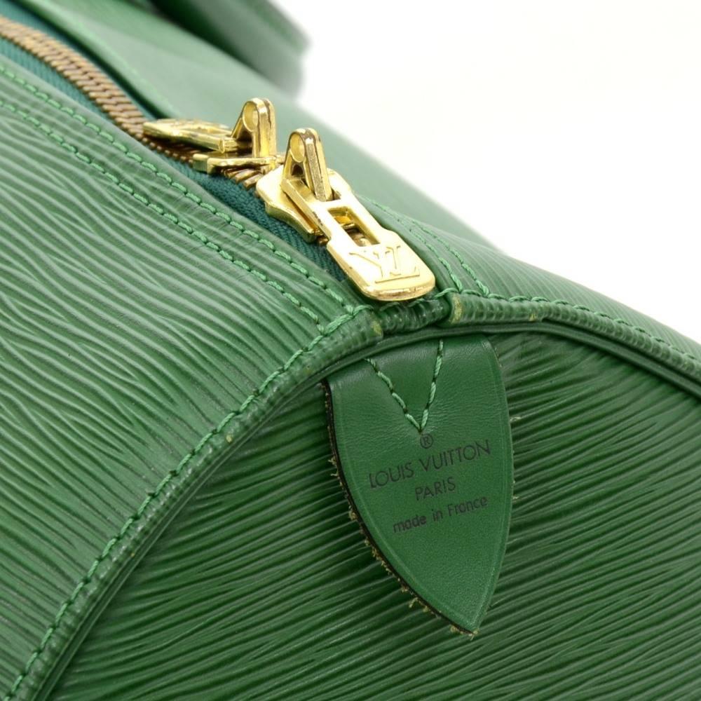 Louis Vuitton Vintage Keepall 55 Green Epi Leather Duffle Travel Bag 1