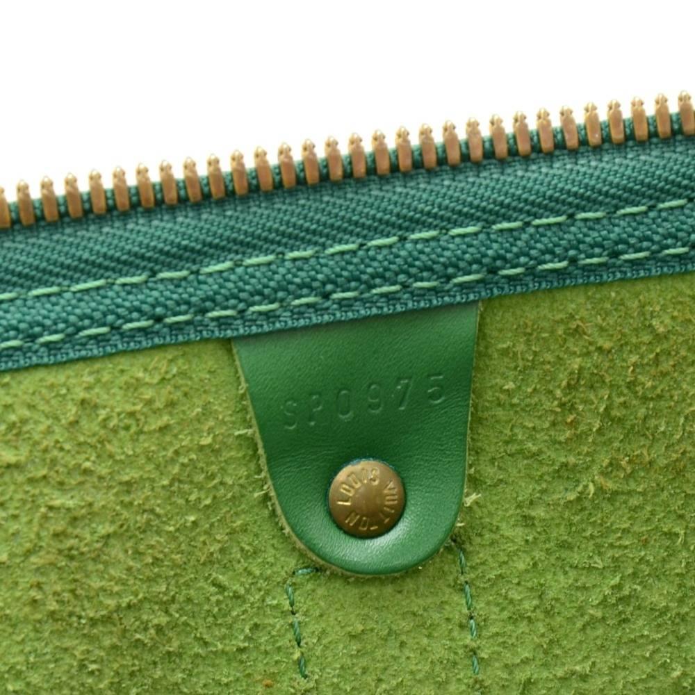 Louis Vuitton Vintage Keepall 55 Green Epi Leather Duffle Travel Bag 4