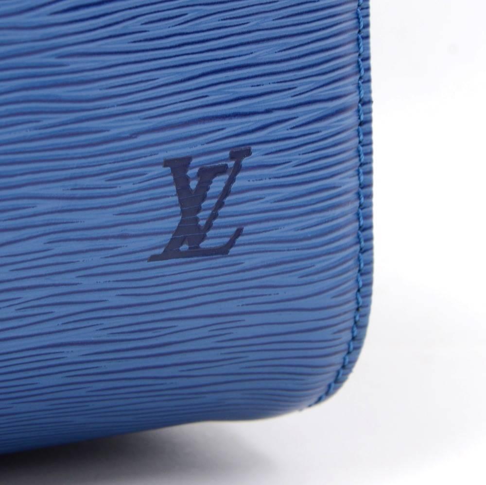 Vintage Louis Vuitton Keepall 45 Blue Epi Leather Duffle Travel Bag 1