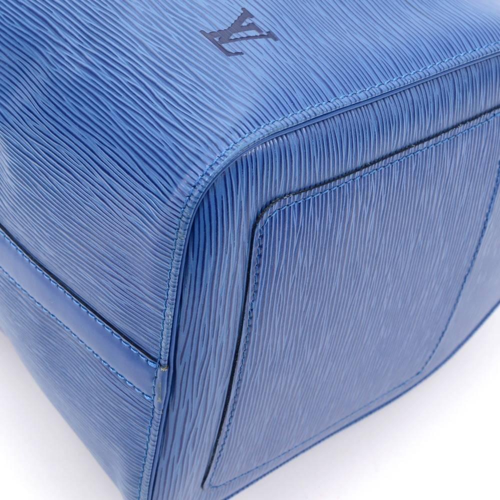 Vintage Louis Vuitton Keepall 45 Blue Epi Leather Duffle Travel Bag 4