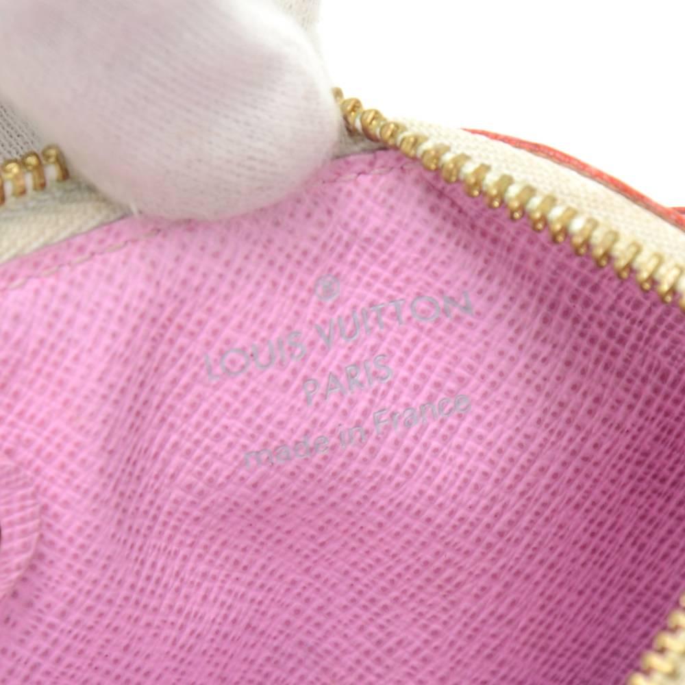 Women's Louis Vuitton Pochette Cles White Multicolor Monogram Coin Key Case