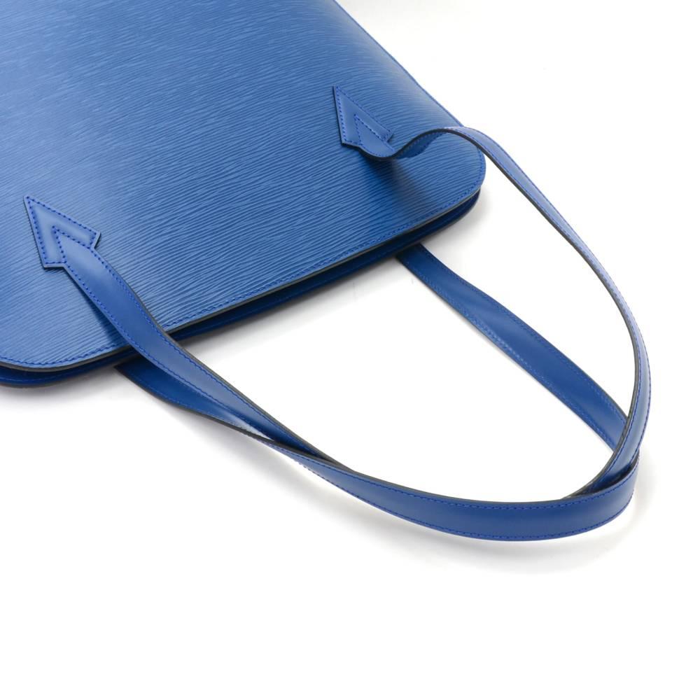 Louis Vuitton Vintage Lussac Blue Epi Leather Large Shoulder Bag 3