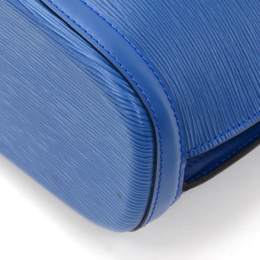 Louis Vuitton Vintage Lussac Blue Epi Leather Large Shoulder Bag 4