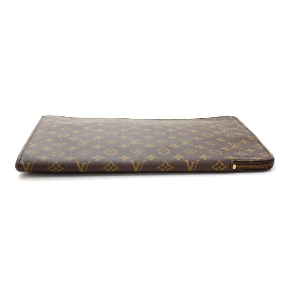 Black Vintage Louis Vuitton Poche Documents Monogram Canvas Clutch Bag 