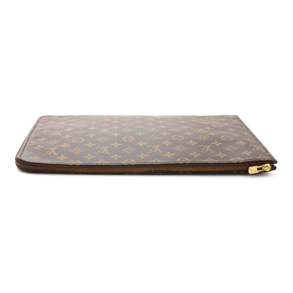 Vintage Louis Vuitton Poche Documents Monogram Canvas Clutch Bag  In Good Condition In Fukuoka, Kyushu