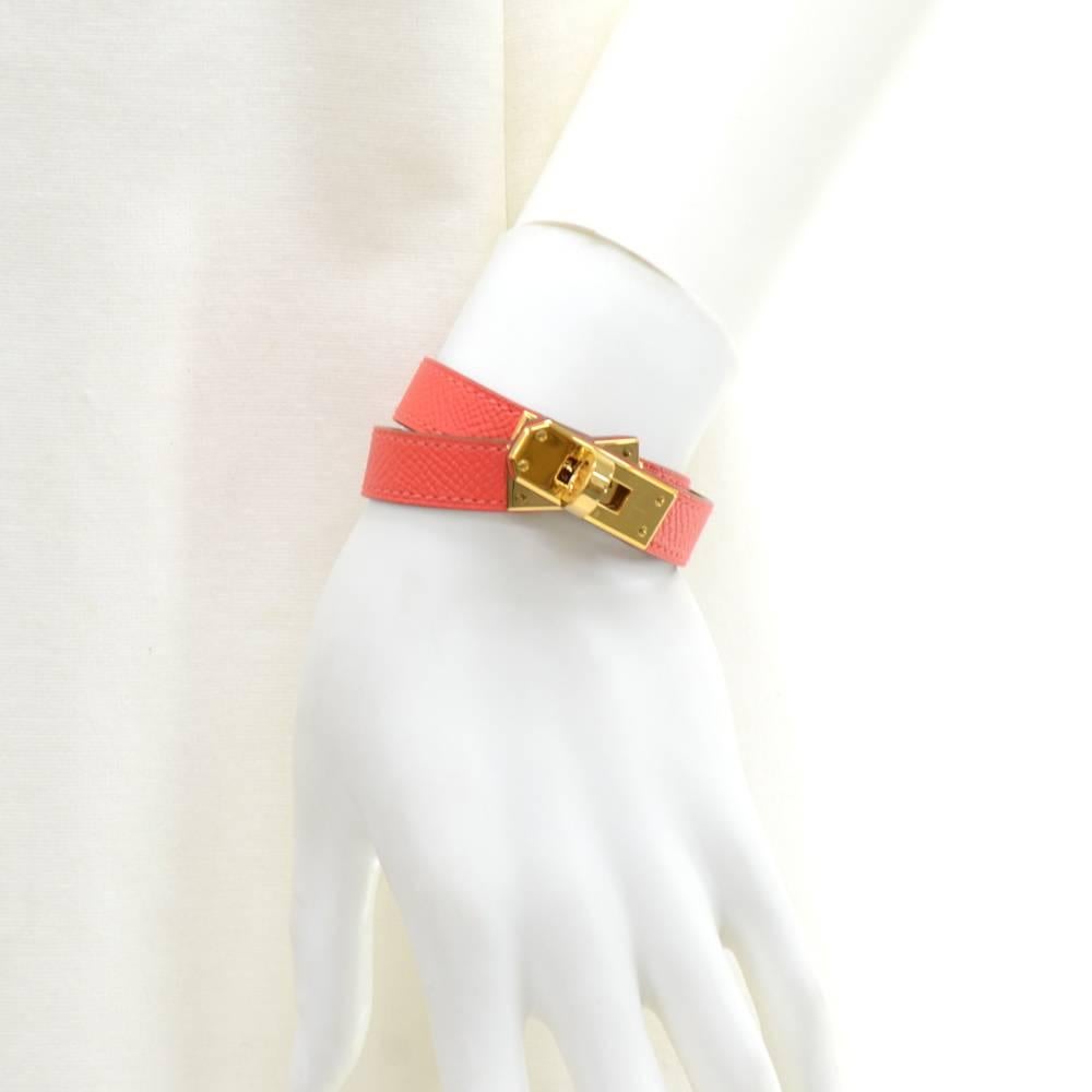 Hermes Kelly Double Tour Red Leather Bracelet 3