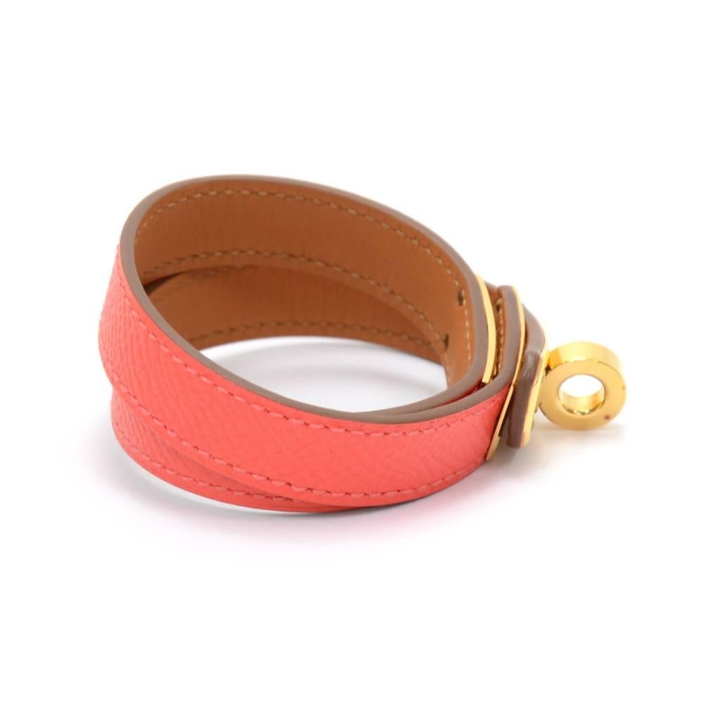 Women's Hermes Kelly Double Tour Red Leather Bracelet