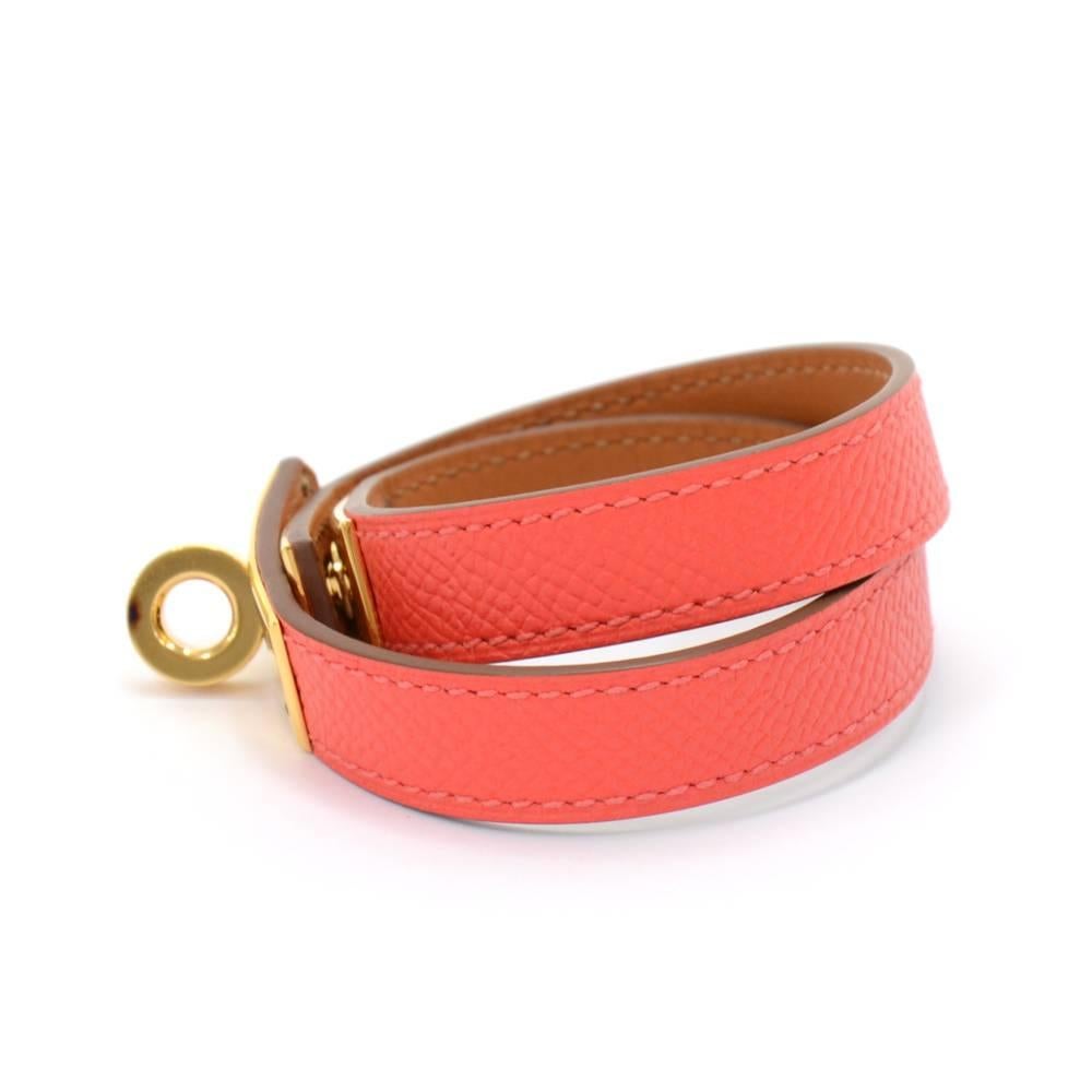 Hermes Kelly Double Tour Red Leather Bracelet 1