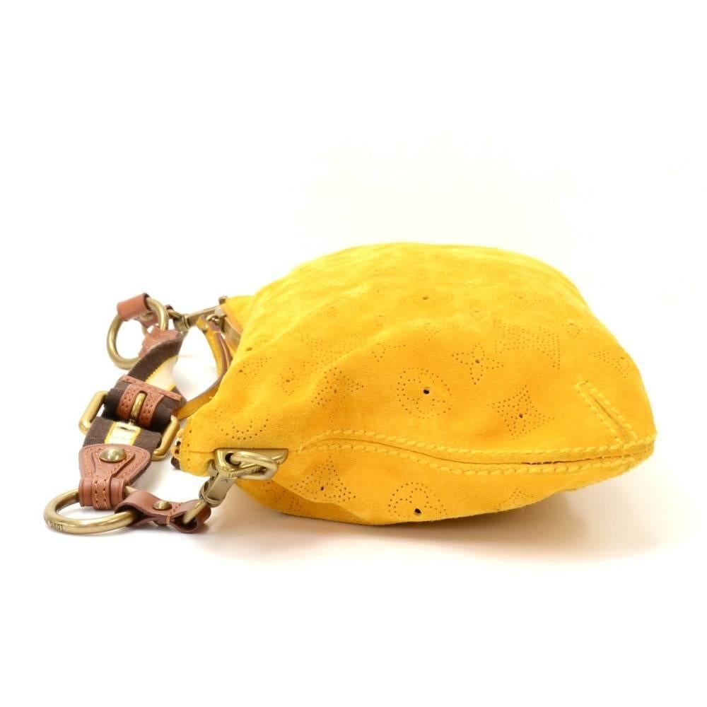 Women's Louis Vuitton Onatah Pochette Yellow Fleurs Suede Leather Shoulder Bag - Limited