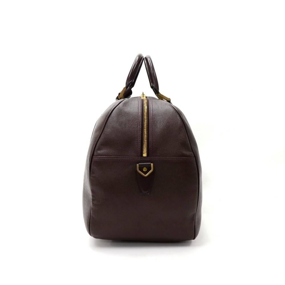 Black Louis Vuitton Kendall PM Burgundy Taiga Leather Travel Bag