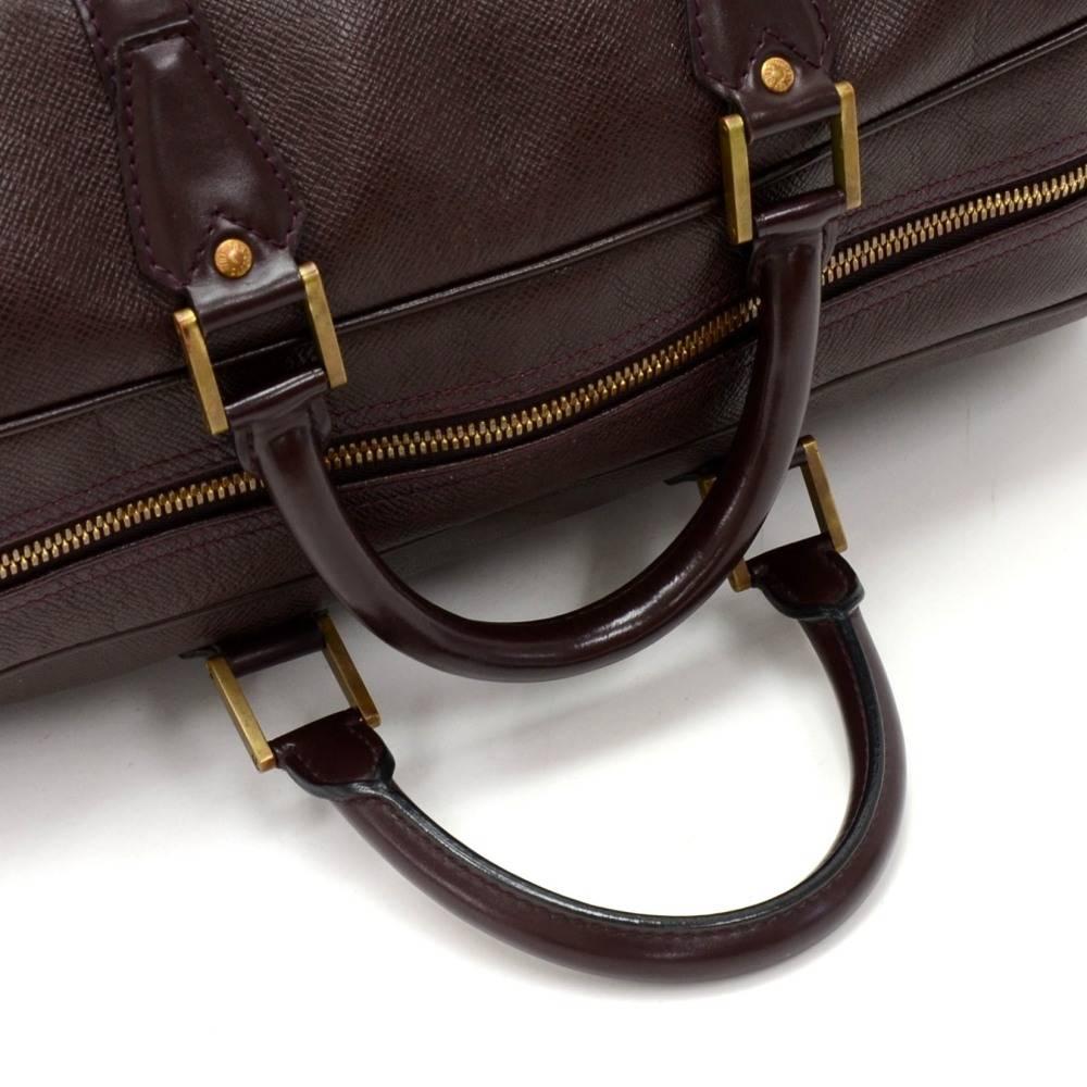 Louis Vuitton Kendall PM Burgundy Taiga Leather Travel Bag 2