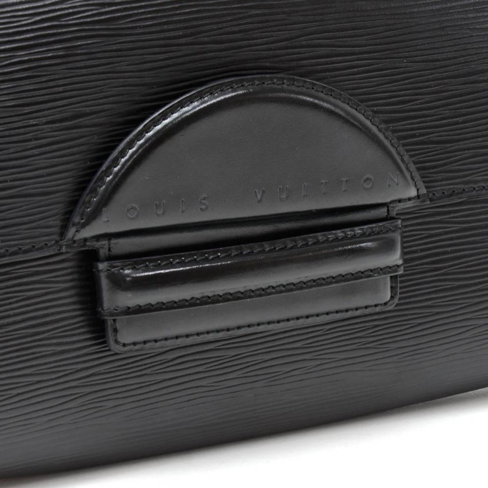 Louis Vuitton Vintage Pochette Chaillot Black Epi Leather Clutch Bag 2