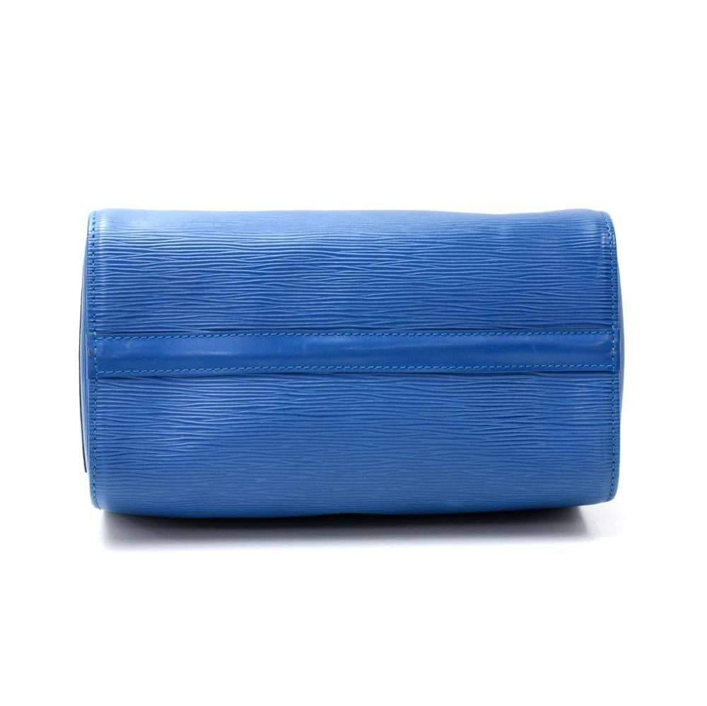 Women's Louis Vuitton Vintage Speedy 25 Blue Epi Leather City Hand Bag