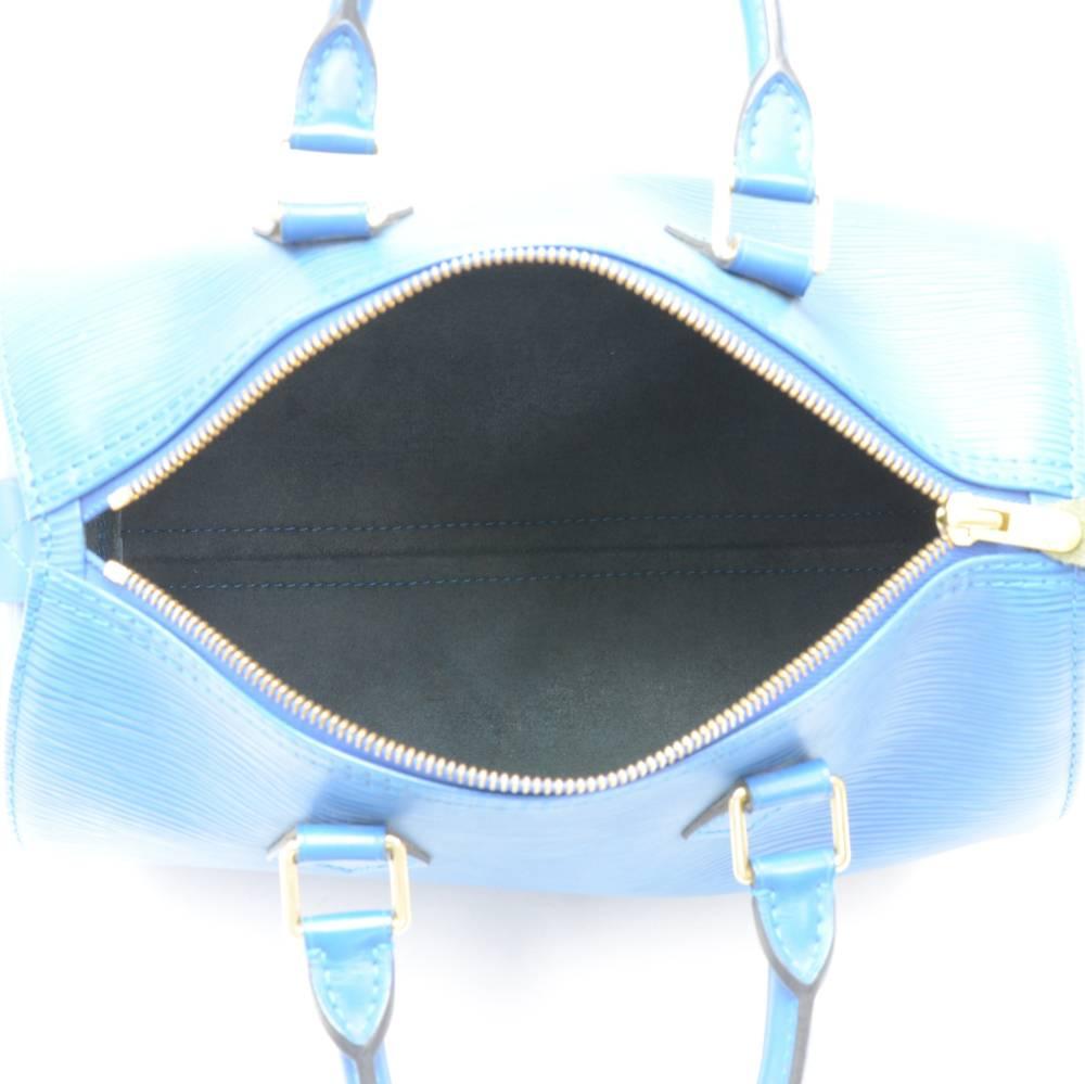 Louis Vuitton Vintage Speedy 25 Blue Epi Leather City Hand Bag 6