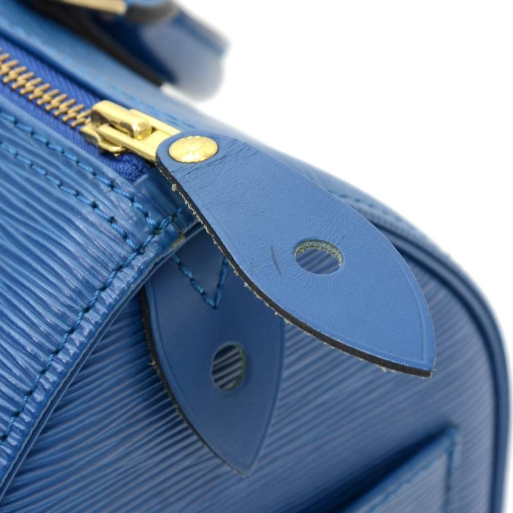 Louis Vuitton Vintage Speedy 25 Blue Epi Leather City Hand Bag 2