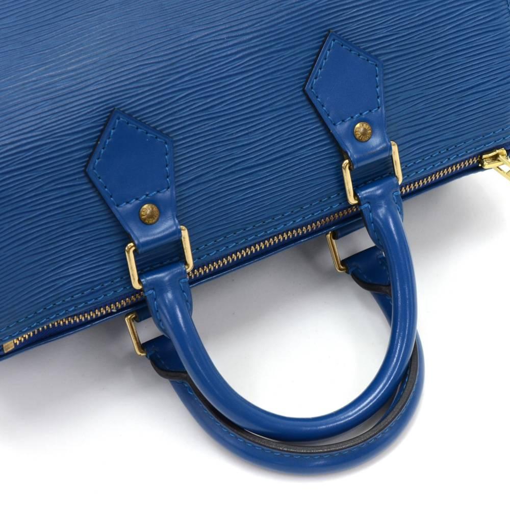 Louis Vuitton Vintage Speedy 25 Blue Epi Leather City Hand Bag 3