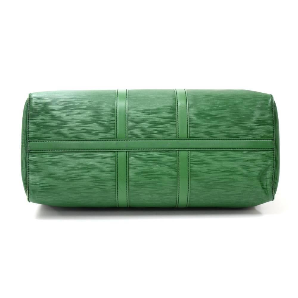 Louis Vuitton Vintage Keepall 45 Green Epi Leather Duffle Travel Bag In Fair Condition In Fukuoka, Kyushu