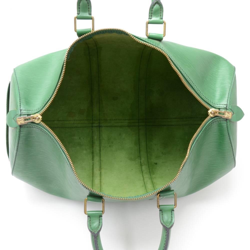 Louis Vuitton Vintage Keepall 45 Green Epi Leather Duffle Travel Bag 4