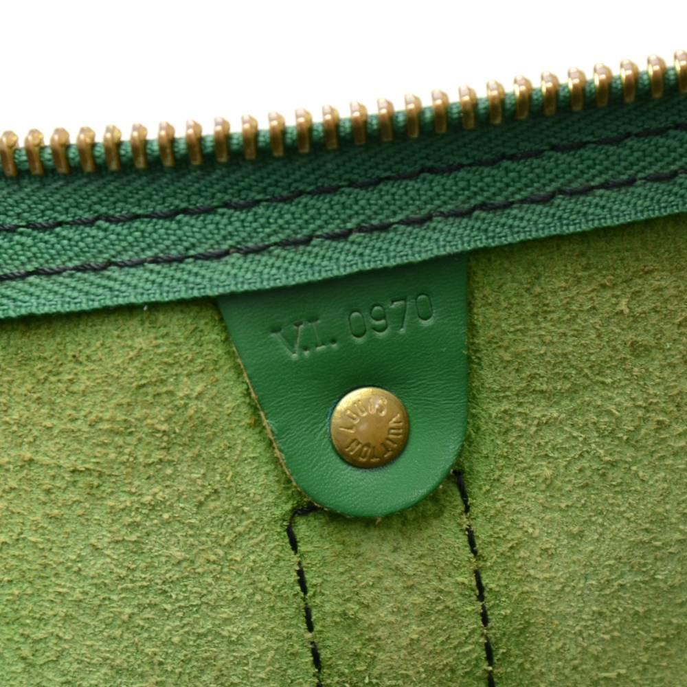 Louis Vuitton Vintage Keepall 45 Green Epi Leather Duffle Travel Bag 3
