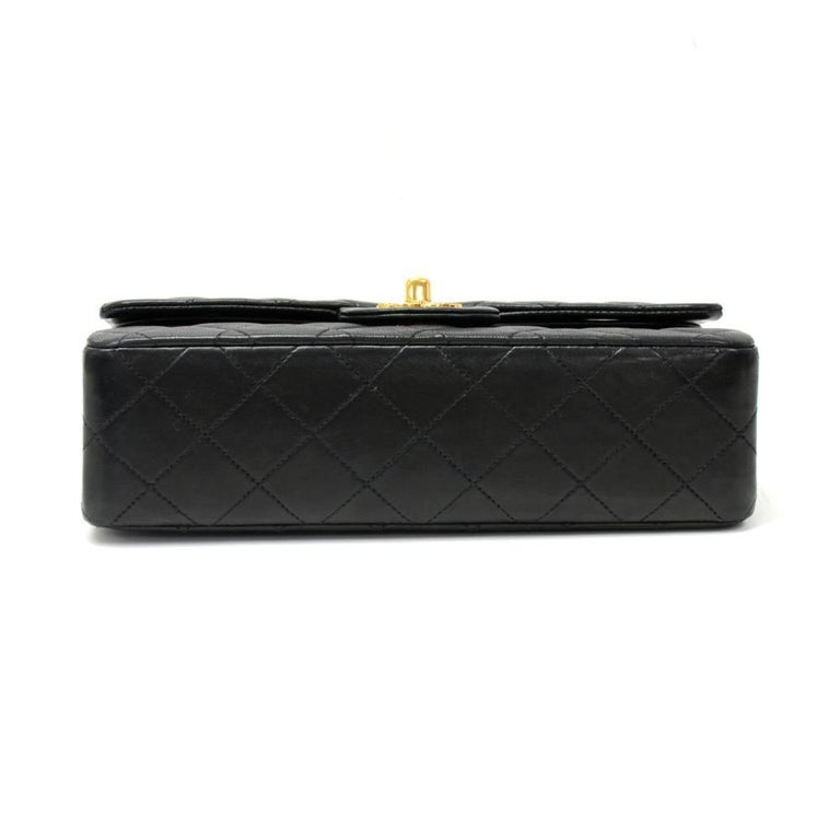 Chanel Vintage 2.55 9 inch Double Flap Black Quilted Leather Shoulder